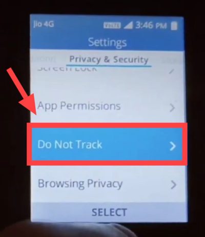 tap on do not track