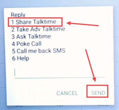 tap on share talktime