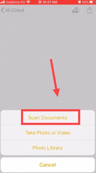 tap on scan document