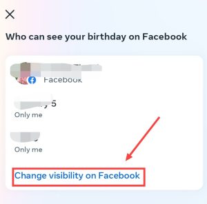 change visibility on fb