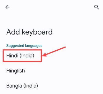 select Hindi language
