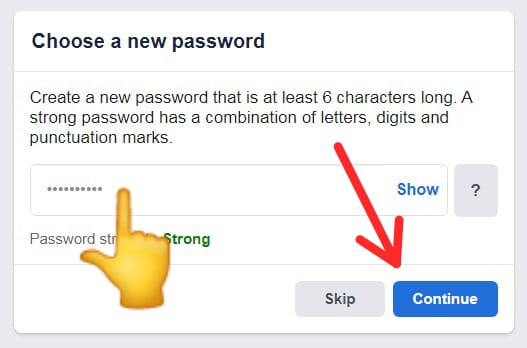 facebook account password
