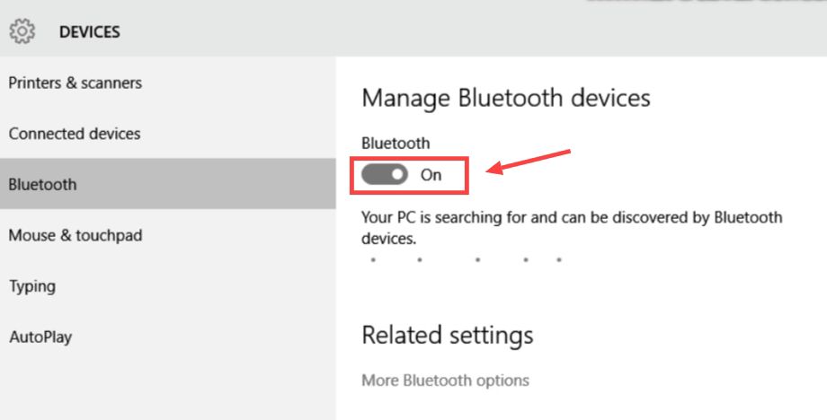 enable Bluetooth on PC