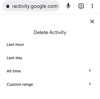 Google Search History Delete
