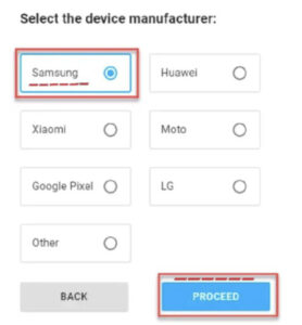 choose device