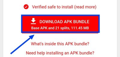 tap on download apk bundle