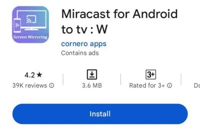 Miracast for Android tv
