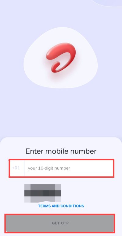enter or login with number