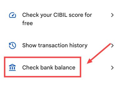 tap on check balance in gpay