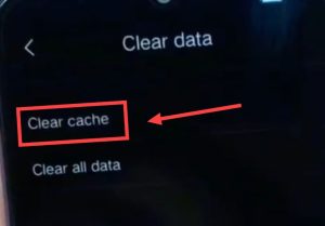 tap on clear cache