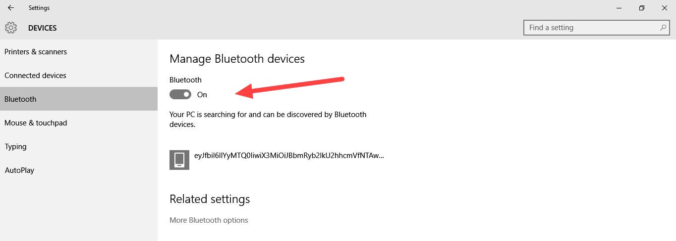 turn on Bluetooth in pc