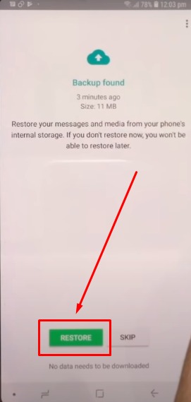whatsapp restore