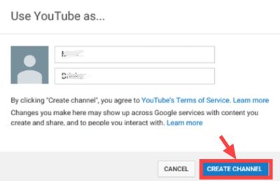 enter name and create channel