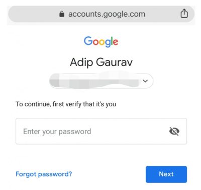 login your account