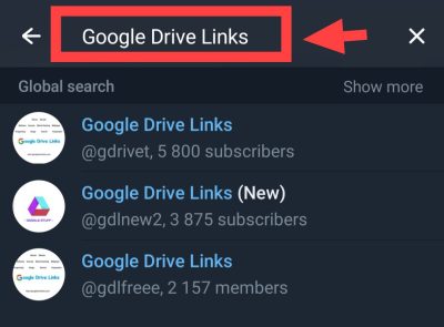 search Google drive links