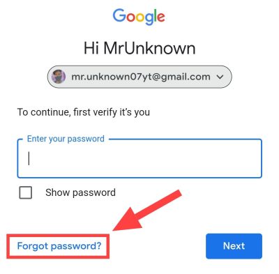 tap On forget password