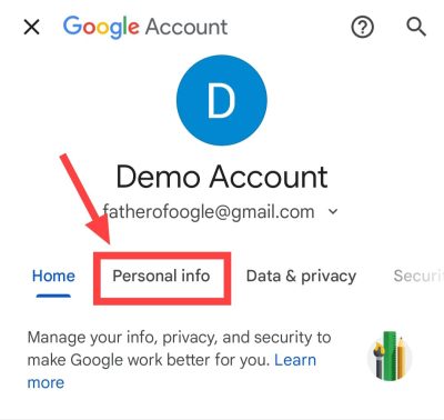 tap On personal information