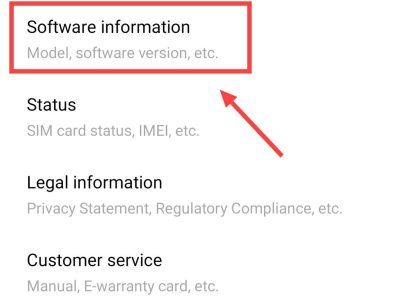 tap on software information