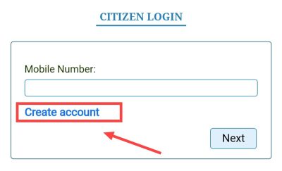 tap on create account online