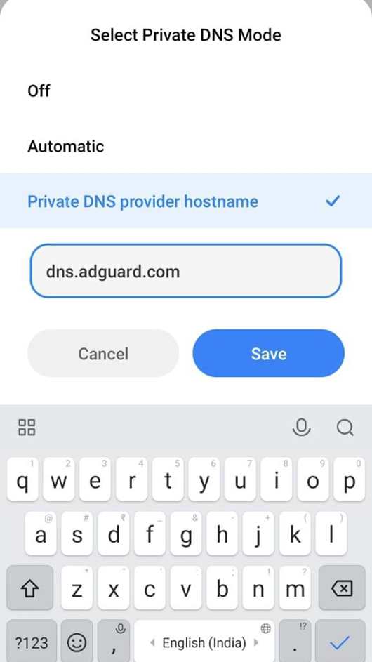 Private DNS Setting