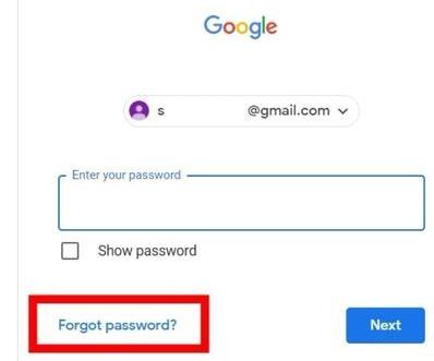 forgot password