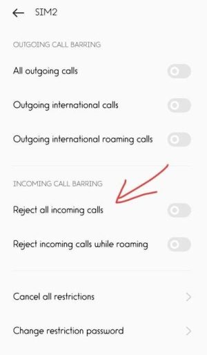 Reject All incoming Calls