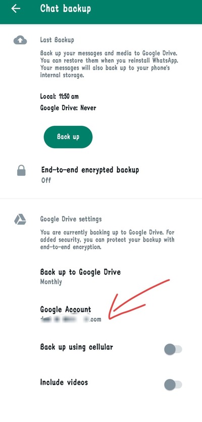 Gmail account select