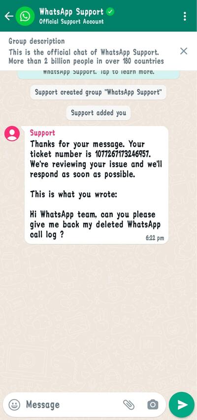 whatsapp support