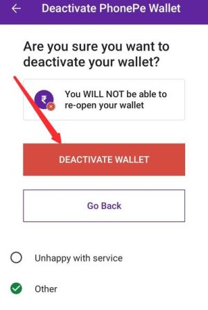 deactivate wallet