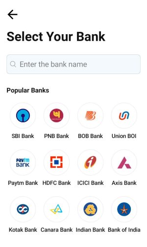Select your bank 