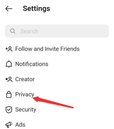 Tap on privacy 