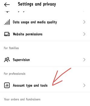 Tap on account type and tools