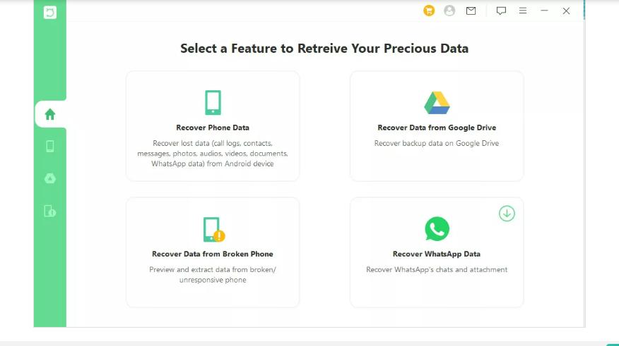 Tap on recover phone data