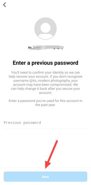 Previous password 