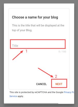 Enter blog name