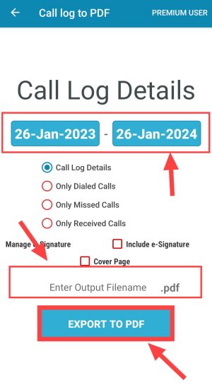 Call log details 