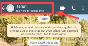 Tap on group info 